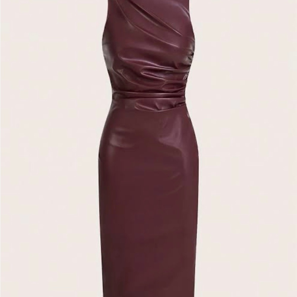 SHEIN - Elegant Burgundy Sleeveless Dress